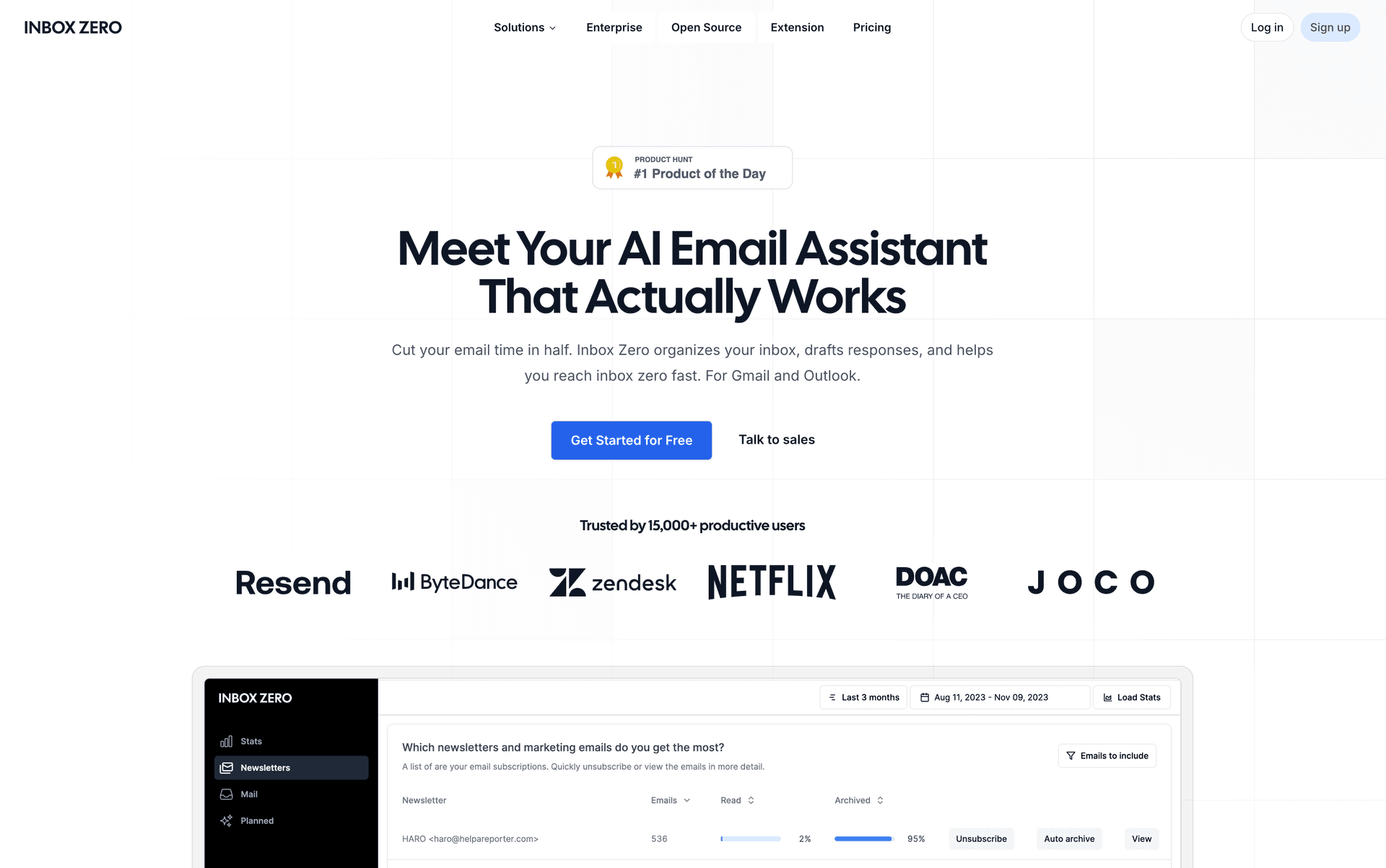 Inbox Zero's website